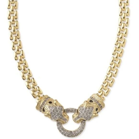 🎃 Stella & Dot Isis Jaguar Collar Necklace Gold Limited Edition - Picture 2 of 6